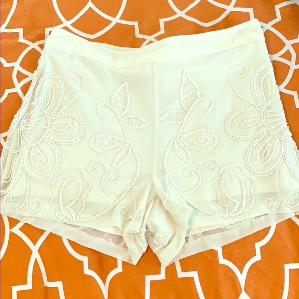 Gianni Bini White Shorts with beading